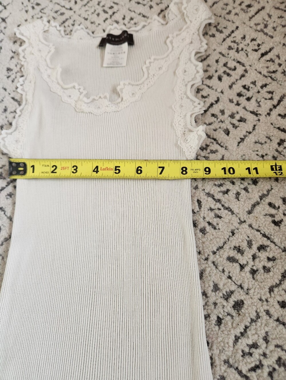 Rosemunde Copenhagen Silk & Cotton Lace Tank Top Cottagecore Soft Girl Large - Picture 5 of 8